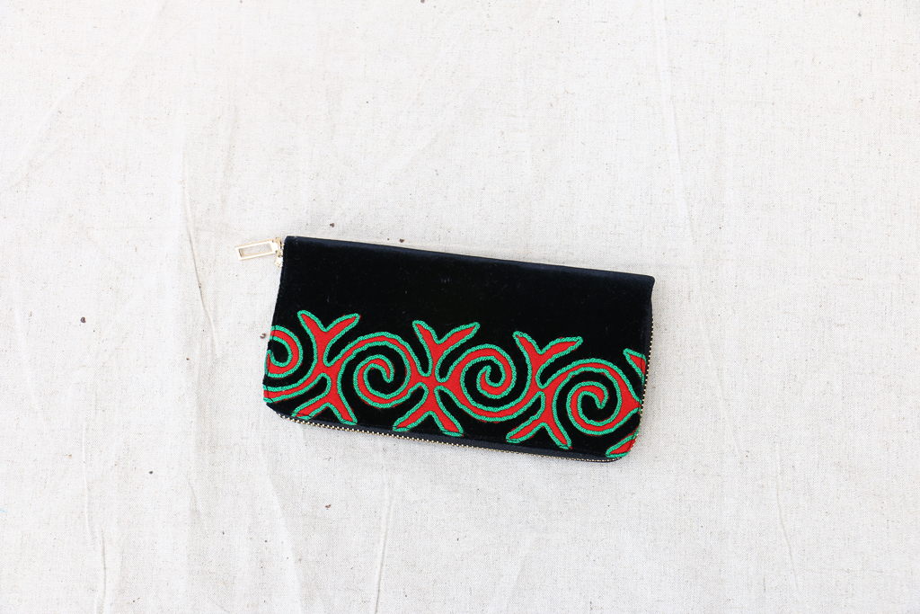 彝族传统纹样钱包（红绿）